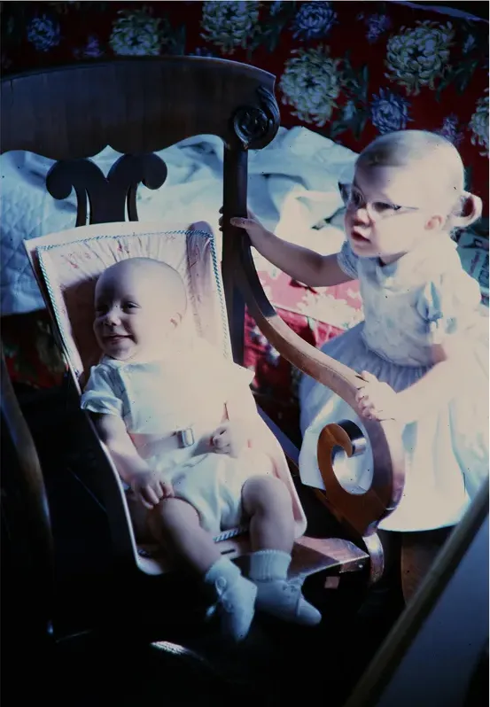 Original 1950s-1970s photograph showing discoloration, before photo restoration by MemoryCherish