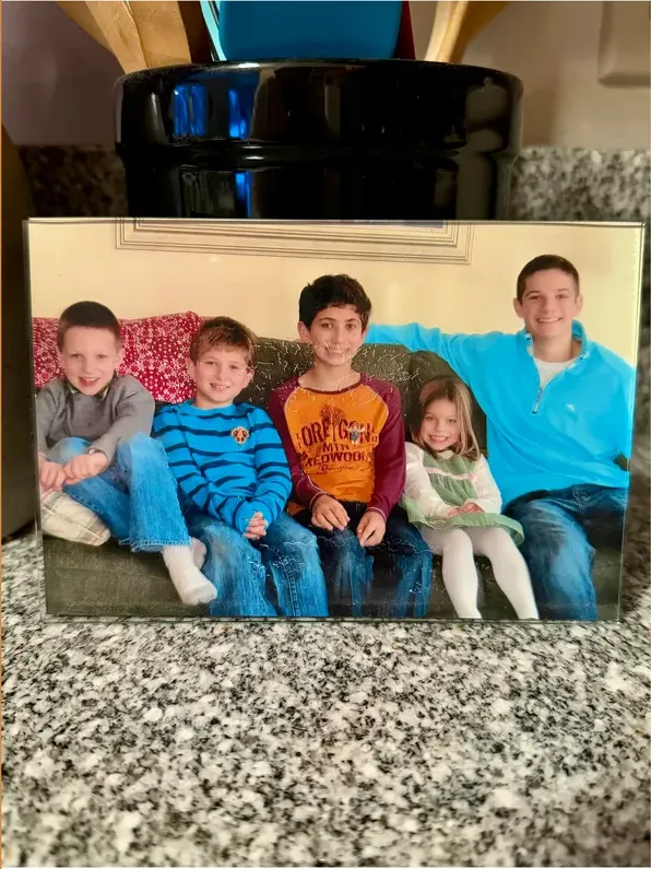Fading on a 1980s-plus photograph, before hand restoration by MemoryCherish artists