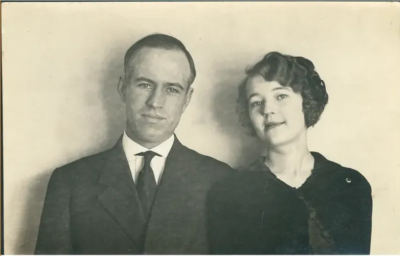 Original pre-1950 photograph showing discoloration, before photo restoration by MemoryCherish