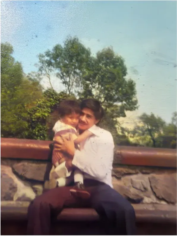 Original 1980s-plus photograph showing stains and marks, before photo restoration by MemoryCherish