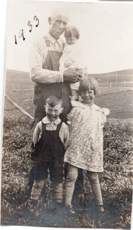Original pre-1950 photograph showing scratches, before photo restoration by MemoryCherish