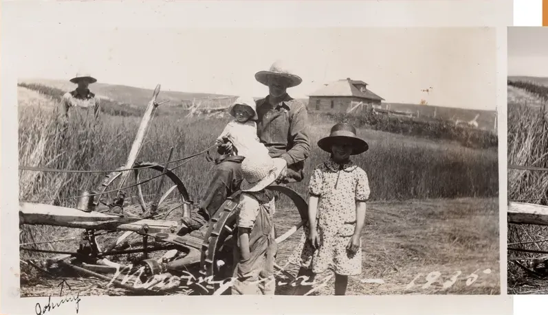 Fading on a pre-1950 photograph, before hand restoration by MemoryCherish artists