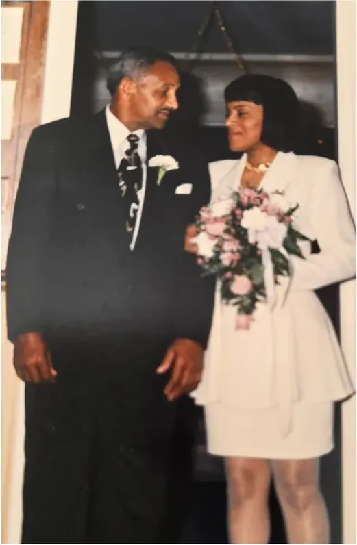 Discoloration on a 1980s-plus photograph, before hand restoration by MemoryCherish artists
