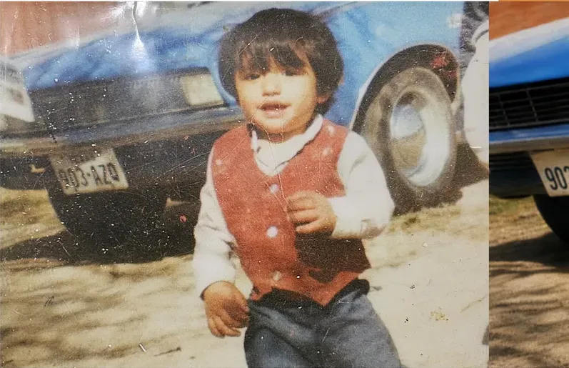 Original 1980s-plus photograph showing creases and tears, before photo restoration by MemoryCherish