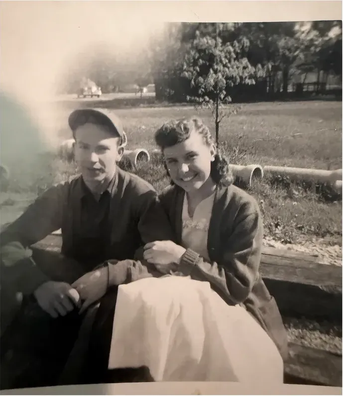 Black-and-white 1950s-1970s photograph before hand colorization by MemoryCherish artists