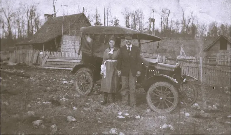 Original pre-1950 photograph showing scratches, before photo restoration by MemoryCherish