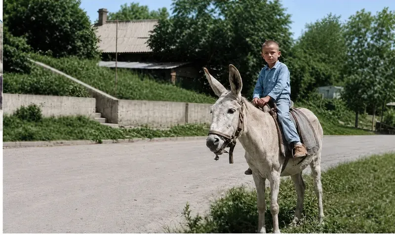 The same photograph after hand colorization by MemoryCherish, natural color added