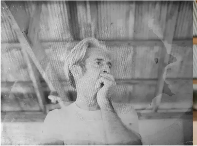 Black-and-white 1950s-1970s photograph before hand colorization by MemoryCherish artists
