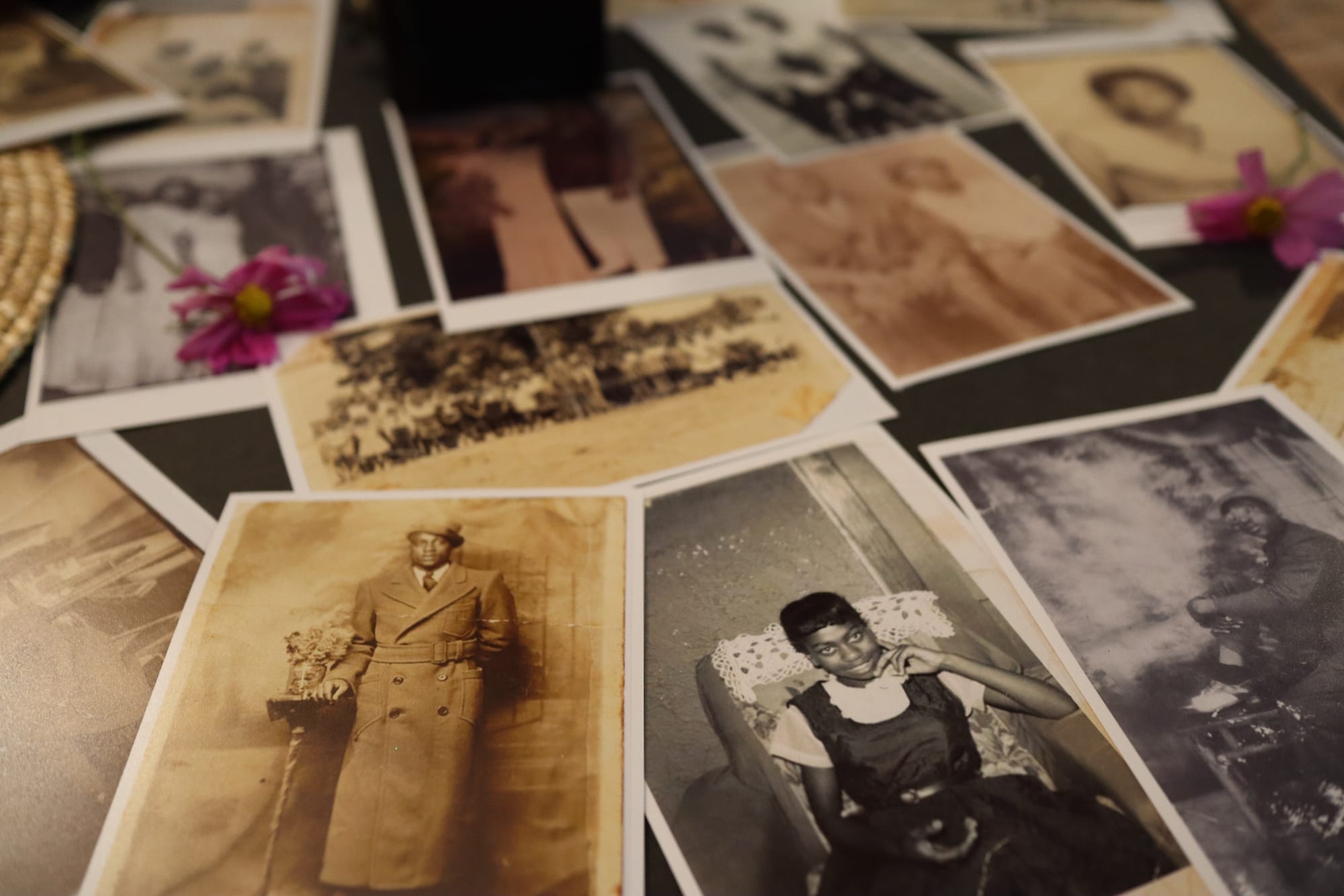 Free Close up of Old Photos on a Table Stock Photo