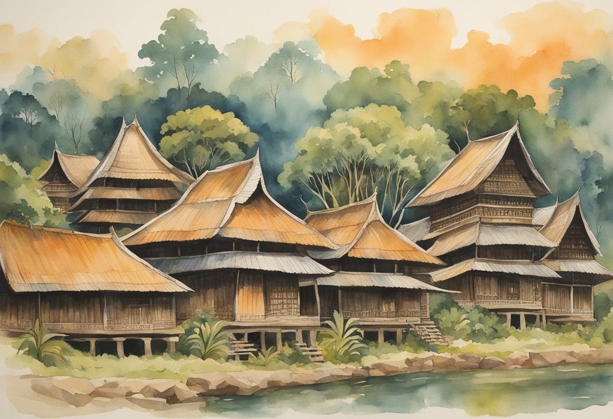 Intricate carvings adorn the traditional Tongkonan houses, showcasing the unique architecture of the Toraja people in Indonesia
